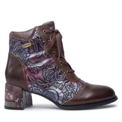 Botki Laura Vita. Brązowe botki Laura Vita, bez wzorów, bez obcasa, na słupku, bez zapięcia. Za 629.99 zł.