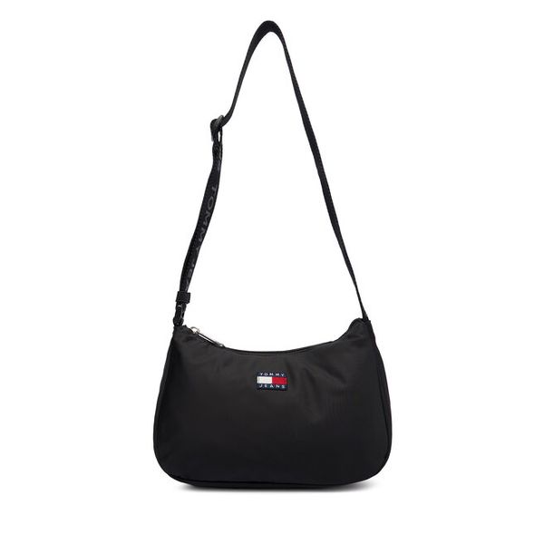 Torebka Tommy Jeans. Czarne torebki klasyczne Tommy Jeans, bez wzorów, z jeansu, bez dodatków. Za 209.99 zł.