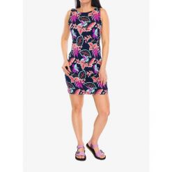 Sukienka sportowa Columbia Chill River Printed Dress. Niebieskie koszulki sportowe Columbia, bez wzorów, bez ramiączek, trekkingowe. Za 230.99 zł.