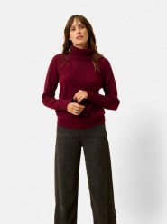 Just Cashmere Kaszmirowy golf "Debbie" w kolorze bordowym rozmiar: XL. Czerwone golfy Just Cashmere, xl, bez wzorów, z kaszmiru, bez ramiączek. Za 531.95 zł.