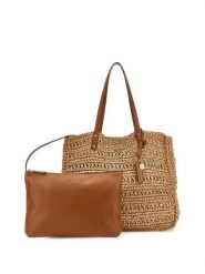 Guess Torebka Irene HWWG86 85240 Brązowy. Brązowe shopper Guess, z aplikacjami, z tworzywa sztucznego, bez dodatków. Za 719.99 zł.
