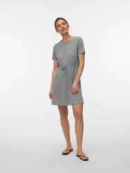 Vero Moda Sukienka w kolorze szarym rozmiar: L. Szare sukienki Vero Moda, l, bez wzorów, z bawełny, bez kołnierzyka, bez ramiączek, mini. Za 60.45 zł.