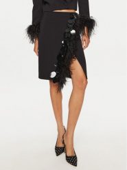 PINKO Spódnica midi 102941 A1JX Czarny Slim Fit. Czarne spódnice Pinko, bez wzorów, z syntetyku, midi. Za 549.99 zł.