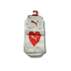 Puma Skarpety Heart Quarter 2-Pack 93877201. Białe skarpety Puma, bez wzorów. Za 59.99 zł.