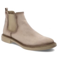 Beżowe Botki Nessi Modne Obuwie Damskie. Brązowe botki Nessi, bez wzorów, z jeansu, bez obcasa, bez zapięcia. Za 489.00 zł.