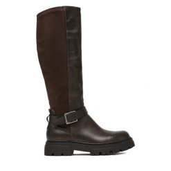 Kozaki JENNY. Brązowe kozaki Jenny, bez obcasa, na płaskiej podeszwie, bez zapięcia. Za 219.99 zł.