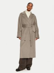 DAY BIRGER ÉT MIKKELSEN Płaszcz wełniany Howard DAY65243401 Beżowy Loose Fit. Brązowe płaszcze DAY Birger et Mikkelsen, na zimę, bez wzorów, z syntetyku, bez kaptura. Za 2,199.00 zł.
