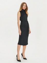 ARTIGLI Sukienka dzianinowa ACAB000426 Czarny Regular Fit. Czarne sukienki Artigli, m, bez wzorów, z dzianiny, bez kołnierzyka, bez ramiączek. Za 199.99 zł.