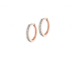 Kolczyki z różowego złota z diamentami - koła - 0,04 ct - próba 375. Czerwone kolczyki Apart, z diamentem, złote. Za 1,590.00 zł.