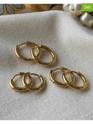 Luseera Kolczyki-kreole (3 pary) rozmiar: onesize. Żółte kolczyki Luseera, ze stali. Za 62.03 zł.