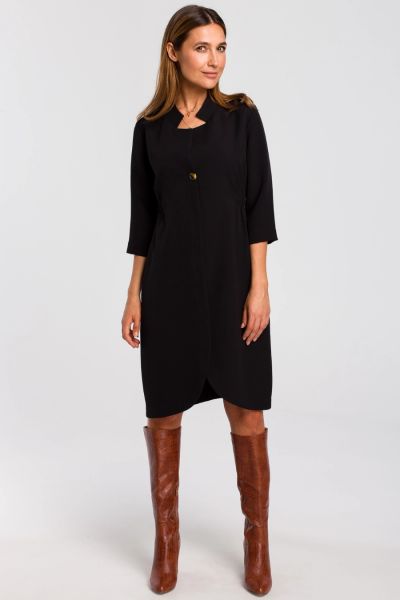 Sukienka marynarka elegancka żakietowa asymetryczna czarna. Czarne marynarki i żakiety Stylove, l, bez wzorów, biznesowe. Za 329.00 zł.