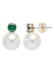 U.S. Polo Assn. Pozłacane kolczyki-wkrętki ze szmaragdami i perłami syntetycznymi rozmiar: onesize. Białe kolczyki U.S. Polo Assn., z perłą, metalowe. Za 60.99 zł.