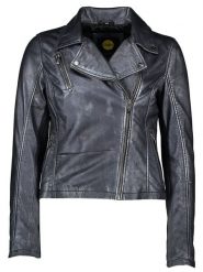 Buffalo Skórzana kurtka w kolorze niebieskim rozmiar: 34. Niebieskie kurtki Buffalo, bez wzorów, z materiału, bez kaptura. Za 402.45 zł.