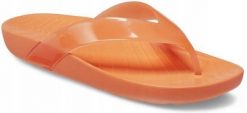 Japonki Dla Dorosłych Crocs Splash Glossy Flip. Brązowe klapki Crocs, bez wzorów, z materiału, bez obcasa. Za 99.99 zł.