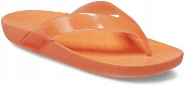 Japonki Dla Dorosłych Crocs Splash Glossy Flip. Brązowe klapki Crocs, bez wzorów, z materiału, bez obcasa. Za 99.99 zł.