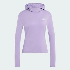 Bluza dresowa z kapturem adi365 Running Essentials Winterised Hooded Long Sleeve. Czerwone bluzy Adidas, na zimę, s, bez wzorów, z dresówki, z kapturem. Za 259.00 zł.