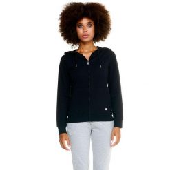 Damska bluza Leone z kapturem Basic zapinanym na zamek na całej długości. Czarne bluzy LEONE 1947 APPAREL, l, bez wzorów, z tkaniny, z kapturem. W wyprzedaży za 167.70 zł.