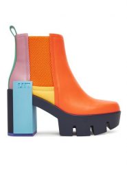 United Nude Botki Grip Chelsea Mid IV 1095992116 Pomarańczowy. Brązowe botki United Nude, bez wzorów, ze skóry, bez obcasa, na słupku, bez zapięcia. Za 1,659.00 zł.