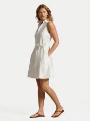 Polo Ralph Lauren Sukienka koszulowa 211968897001 Biały Regular Fit. Białe sukienki Polo Ralph Lauren, bez wzorów, z bawełny, bez kołnierzyka, bez ramiączek, koszulowe. Za 989.99 zł.
