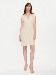 United Colors Of Benetton Sukienka codzienna 46M4DV08O Beżowy Slim Fit. Brązowe sukienki United Colors of Benetton, na co dzień, m, bez wzorów, z lyocellu, bez kołnierzyka, bez ramiączek, proste. Za 339.99 zł.