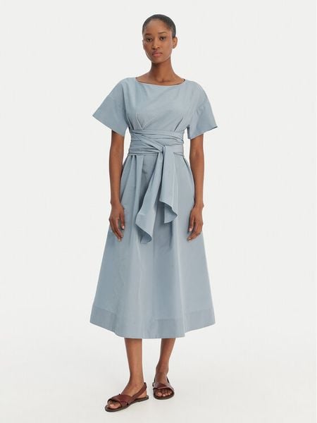 Weekend Max Mara Sukienka codzienna Pioppo 2615221152 Błękitny Regular Fit. Niebieskie sukienki Weekend Max Mara, na co dzień, bez wzorów, z bawełny, bez kołnierzyka, bez ramiączek, proste. Za 1,519.00 zł.