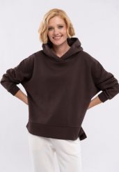 Bluza oversize B-VENA. Brązowe bluzy Volcano, s, z aplikacjami, z bawełny, z kapturem. Za 159.99 zł.