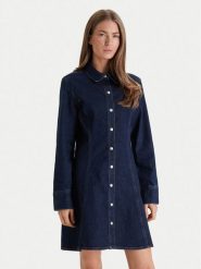 Calvin Klein Jeans Sukienka jeansowa LV047E790G Granatowy. Niebieskie sukienki Calvin Klein Jeans, xl, bez wzorów, z bawełny, bez kołnierzyka, bez ramiączek. Za 529.99 zł.