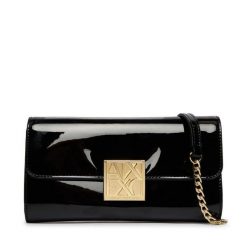 Torebka Armani Exchange. Czarne torebki klasyczne Armani Exchange, bez wzorów, bez dodatków. Za 469.99 zł.