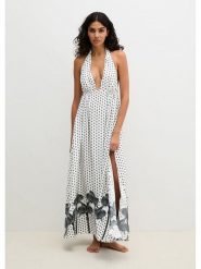 Marc O´Polo Bodywear Sukienka w kolorze biało-czarnym rozmiar: XL. Białe sukienki xl, bez wzorów, z wiskozy, bez kołnierzyka, bez ramiączek, maxi. Za 159.95 zł.
