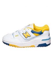New Balance Sneakersy w kolorze biało-żółto-niebieskim rozmiar: 40. Białe trampki New Balance, bez wzorów, bez zapięcia. Za 228.38 zł.