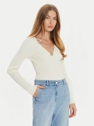 TWINSET Sweter 242TP3132 Écru Slim Fit. Swetry Twinset, xs, bez wzorów, z wiskozy, bez ramiączek. Za 328.99 zł.