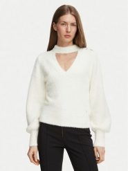 Guess Sweter W6BR74 Z1761 Kremowy Regular Fit. Białe swetry Guess, xs, z aplikacjami, bez ramiączek. Za 434.99 zł.