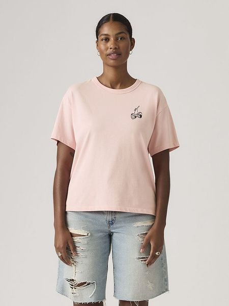 Levi's Koszulka w kolorze jasnoróżowym rozmiar: L. Różowe bluzki Levi's®, l, bez wzorów, z bawełny, bez kołnierzyka, bez ramiączek. Za 104.95 zł.