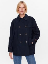 Tommy Hilfiger Płaszcz przejściowy WW0WW38943 Granatowy Regular Fit. Niebieskie płaszcze TOMMY HILFIGER, bez wzorów, z bawełny, bez kaptura. Za 1,439.00 zł.