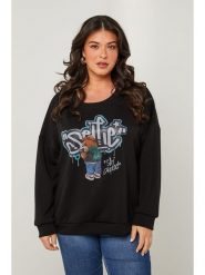 Curvy Lady Sweter w kolorze czarnym rozmiar: 48/50. Czarne swetry Curvy Lady, bez wzorów, bez ramiączek. Za 122.67 zł.