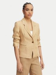 Marella Marynarka Cardato 2613041092 Beżowy Regular Fit. Brązowe marynarki i żakiety Marella, bez wzorów, ze lnu. Za 1,669.00 zł.