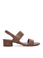 GINO ROSSI Sandały C-LP355740-1 Brązowy. Brązowe sandały Gino Rossi, bez wzorów, ze skóry, bez obcasa, na słupku, bez zapięcia. Za 299.99 zł.