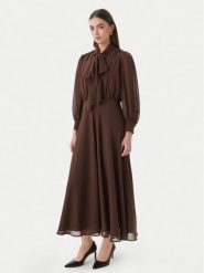 Marella Sukienka koktajlowa Giovane 2613221093 Brązowy Regular Fit. Brązowe sukienki Marella, bez wzorów, z syntetyku, wizytowe, bez kołnierzyka, bez ramiączek. Za 1,349.00 zł.