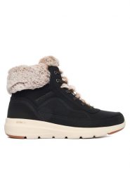 Skechers Trzewiki Glacial Ultra 144199/BLK Czarny. Czarne botki Skechers, bez wzorów, ze skóry, bez obcasa, na płaskiej podeszwie, bez zapięcia. Za 356.99 zł.