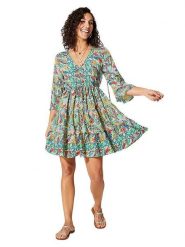 Ipanima Sukienka w kolorze zielonym ze wzorem rozmiar: 38/40. Zielone sukienki Ipanima, bez wzorów, bez kołnierzyka, bez ramiączek, mini. Za 65.99 zł.