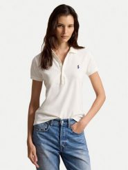 Polo Ralph Lauren Polo 211B18200015 Biały Slim Fit. Białe koszulki polo Polo Ralph Lauren, l, bez wzorów, bez kołnierzyka, bez ramiączek. Za 639.99 zł.