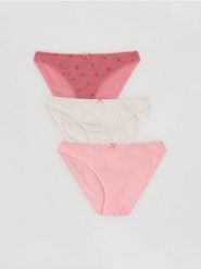 Bawełniane majtki typu figi 3 pack - wielobarwny. Figi Reserved, l, bez wzorów, z bawełny. Za 49.99 zł.