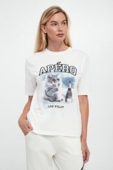 T-shirt damski z nadrukiem SPORTALM. T-shirty Sportalm, bez wzorów, bez kołnierzyka, bez ramiączek. Za 739.00 zł.