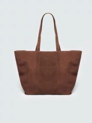 Torebka damska ze skóry naturalnej zamszowej brązowej fegy 804. Brązowe torby na laptopa Big Star, bez wzorów, z materiału, duże, matowe. Za 399.99 zł.