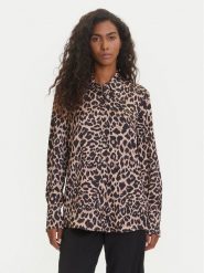 Guess Koszula W5YH03 WF1T2 Brązowy Regular Fit. Brązowe koszule Guess, l, z aplikacjami, z syntetyku, bez kołnierzyka, bez ramiączek. Za 439.99 zł.