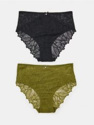 Koronkowe figi z wysokim stanem 2 pack - wielobarwny. Figi Sinsay, l, bez wzorów, z koronki. Za 19.99 zł.