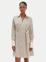 Guess Sukienka koszulowa W6RK90 WF1T2 Beżowy Regular Fit. Brązowe sukienki Guess, l, z aplikacjami, z syntetyku, bez kołnierzyka, bez ramiączek, koszulowe. Za 619.99 zł.