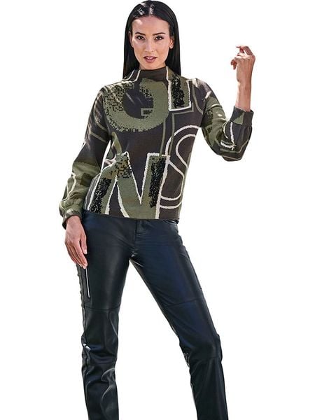 Heine Sweter w kolorze khaki rozmiar: 50. Brązowe swetry Heine, bez wzorów, z bawełny, bez ramiączek. Za 104.14 zł.