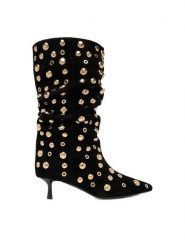 Eva Minge Botki EO-TESS-2117-05 Czarny. Czarne botki Eva Minge, bez wzorów, ze skóry, bez obcasa, na szpilce, bez zapięcia. Za 649.99 zł.