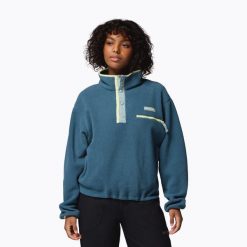Bluza polarowa damska Columbia Helvetia II Cropped Half Snap Fleece. Niebieskie bluzy Columbia, bez wzorów, z polaru, bez kaptura. Za 201.99 zł.